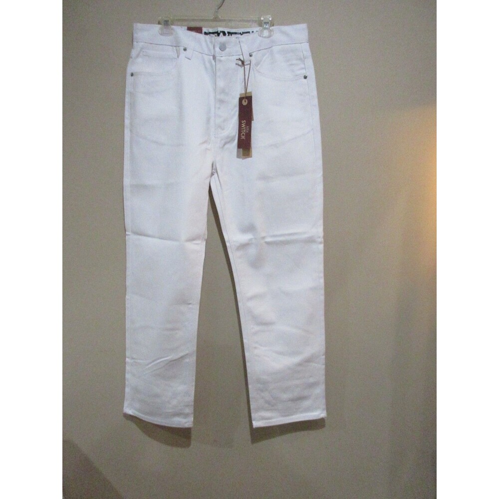 NEW Switch White Denim Jeans Men 36x32 Straight Leg
